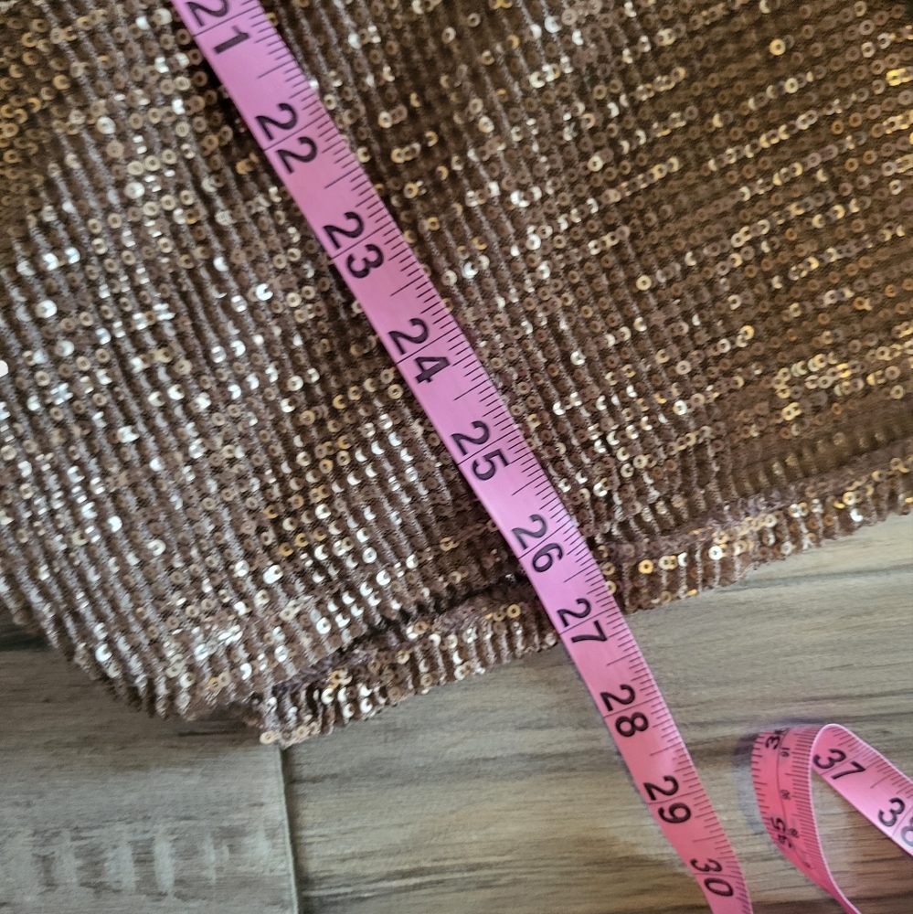 Astr The Label Gold Sequin Romper Size Small - image 7